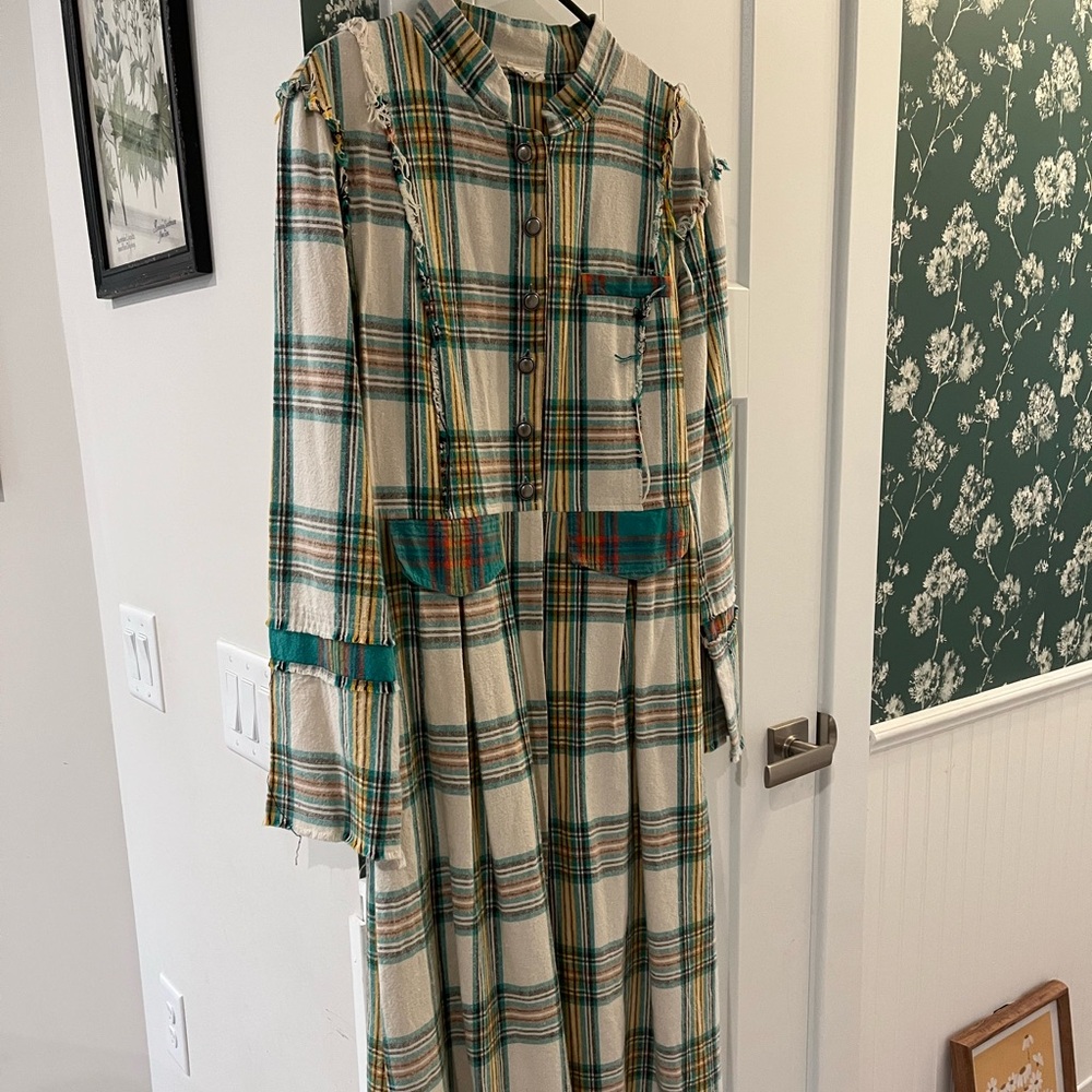 POL Plaid Midi Duster NWOT